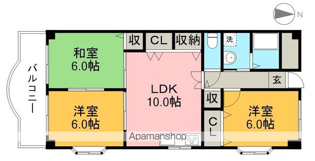 プロムナード万々 101号室 間取り