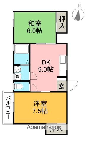 ハイツ西尾 102号室 間取り