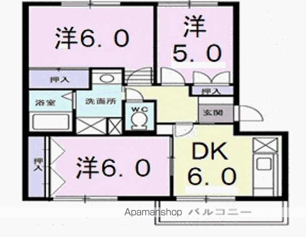 ミュゼ上町 302号室 間取り
