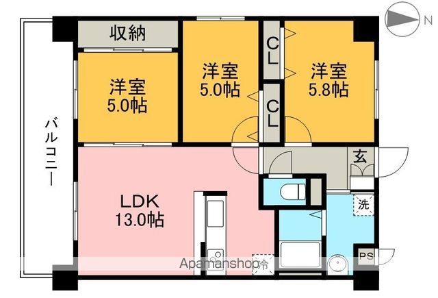 ヒコルティーレ丁野 201号室 間取り