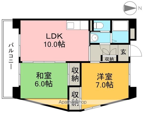 インペリアル西本Ⅱ 101号室 間取り