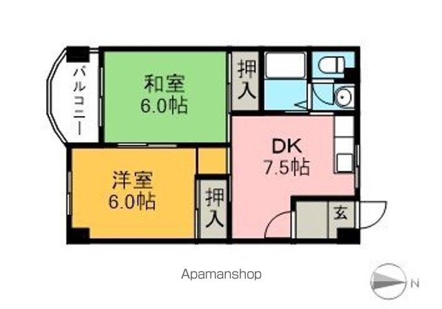 岡林マンション 205号室 間取り