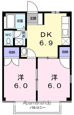 コーポ中岡Ⅱ 203号室 間取り
