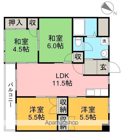 美和ハイツⅢ 306号室 間取り