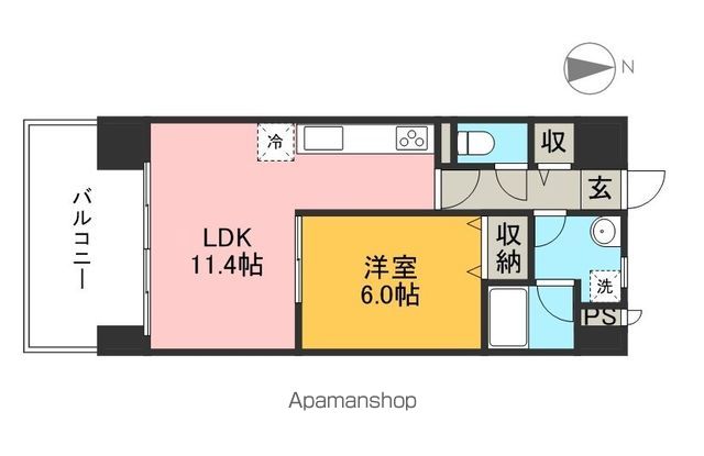 Ｌｏｔｕｓ　Ｃｏｕｒｔ 703号室 間取り