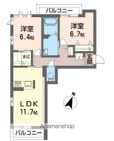 シャーメゾン　ヒルズ　Ⅲ棟 301号室 間取り