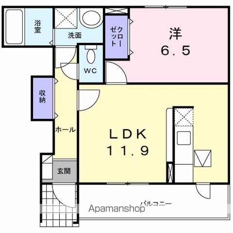 アルカンシェル　Ｂ 104号室 間取り