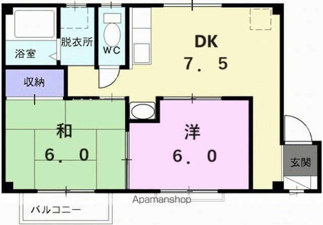 パステルハイツ坂 103号室 間取り