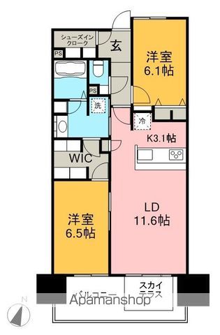 ロイヤルガーデン鷹匠公園 305号室 間取り
