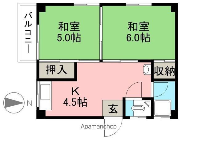 濱田マンション 305号室 間取り