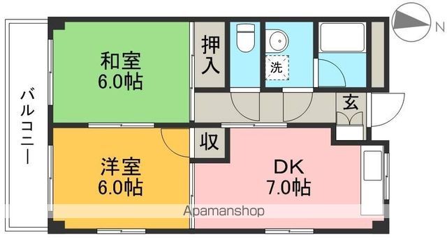 中山ハイツ 201号室 間取り