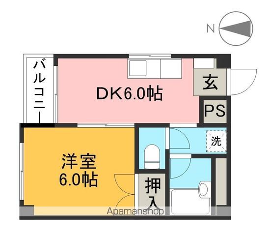 ルミナス与力 401号室 間取り