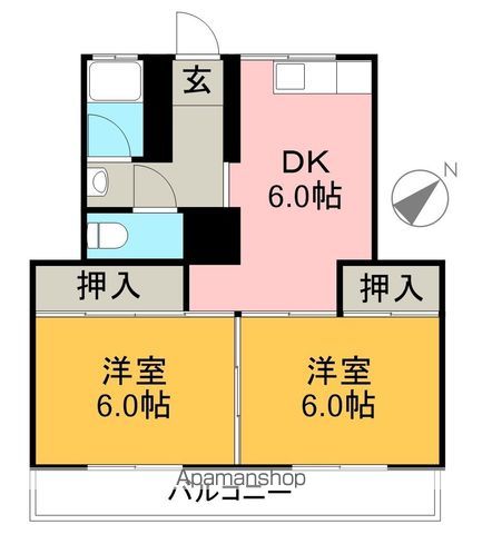 竹田マンション 102号室 間取り