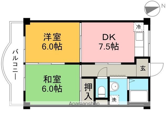 ハイツ　ハピィバリーⅠ　北棟 205号室 間取り