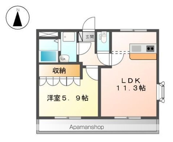 グリーングランデⅢ 201号室 間取り