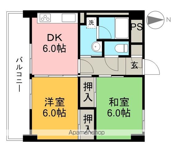 ル・フルール大川筋 302号室 間取り