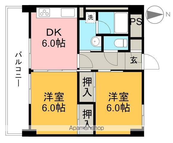 ル・フルール大川筋 302号室 間取り