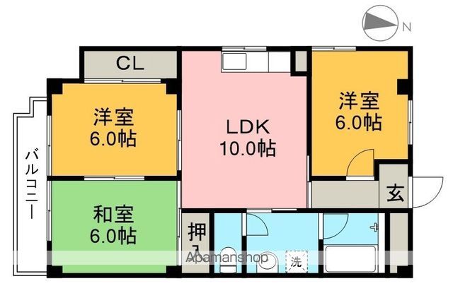 山陽ハイツ 201号室 間取り