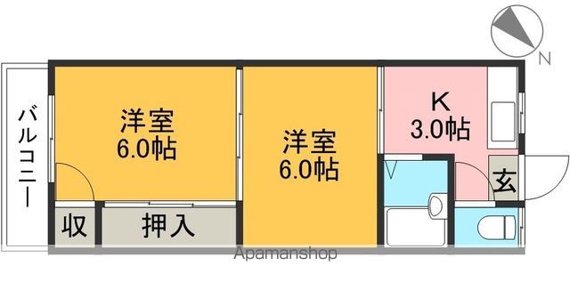 ロイヤルハイム鹿児 201号室 間取り