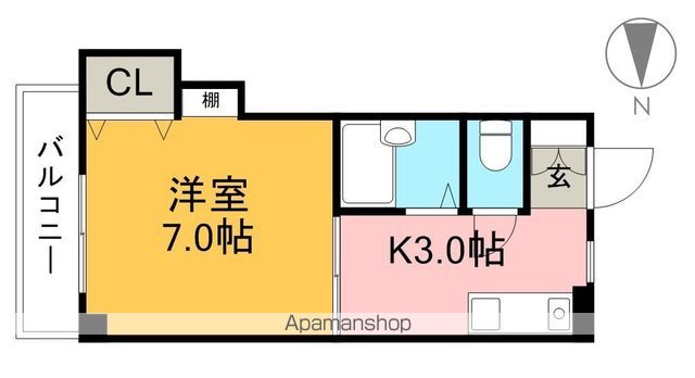 碧里 1D号室 間取り