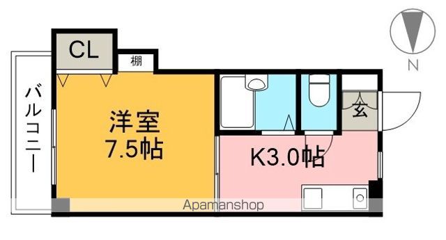 碧里 1D号室 間取り