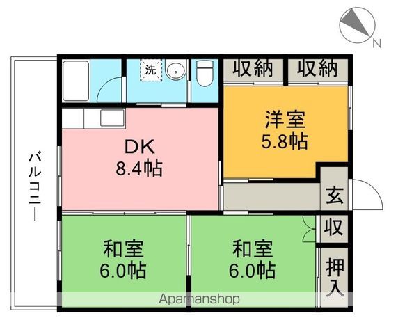 ハイツフジオ 602号室 間取り
