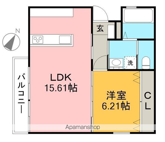 Ｐｒｏｕｄ秦南 101(1F西)号室 間取り