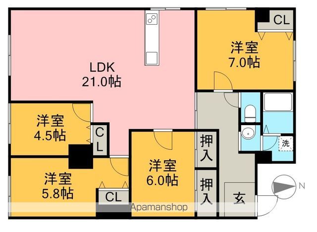 ドルチェ 202号室 間取り