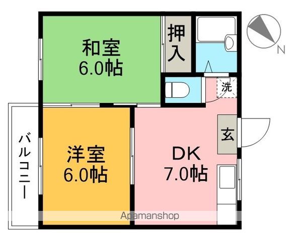 フォーブル田中 202号室 間取り