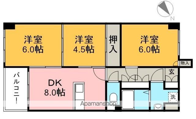 ヒルサイド小高坂 202号室 間取り