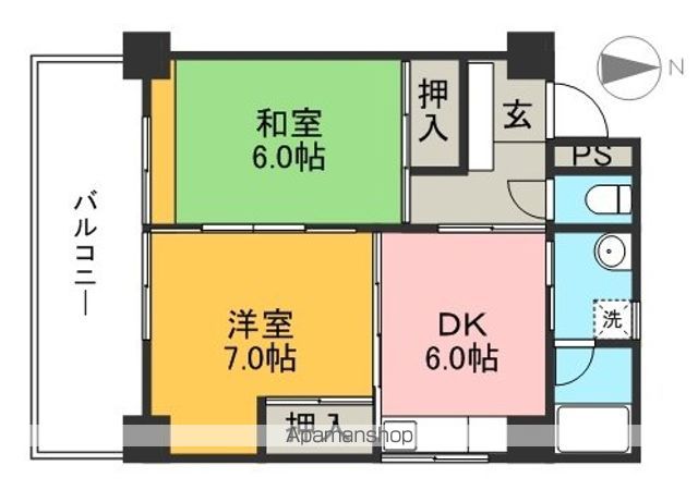 ル・フルール大川筋 503号室 間取り