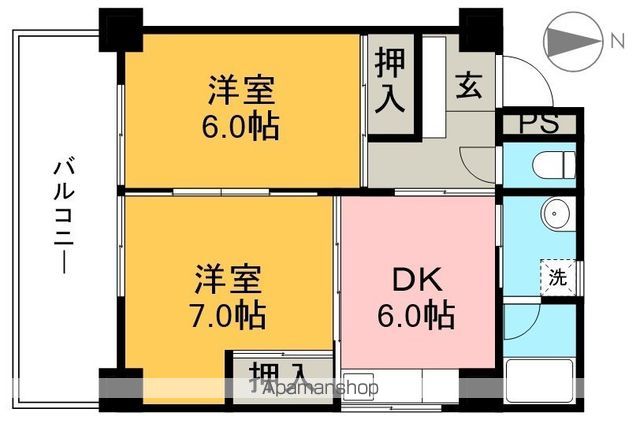 ル・フルール大川筋 503号室 間取り