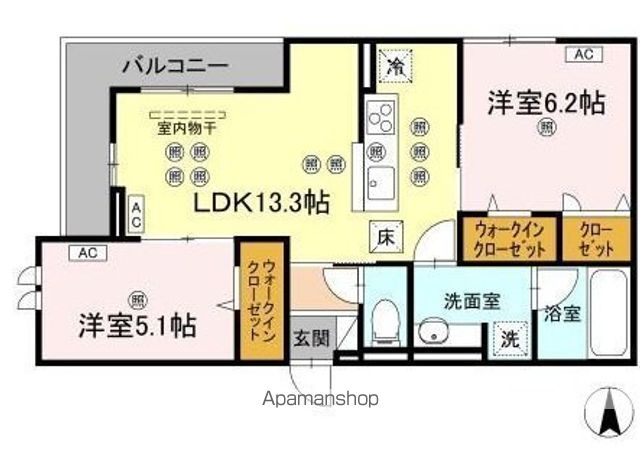 ＧｒａｃｅＣｏｕｒｔ 301号室 間取り