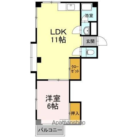能茶山ハイツ 305号室 間取り