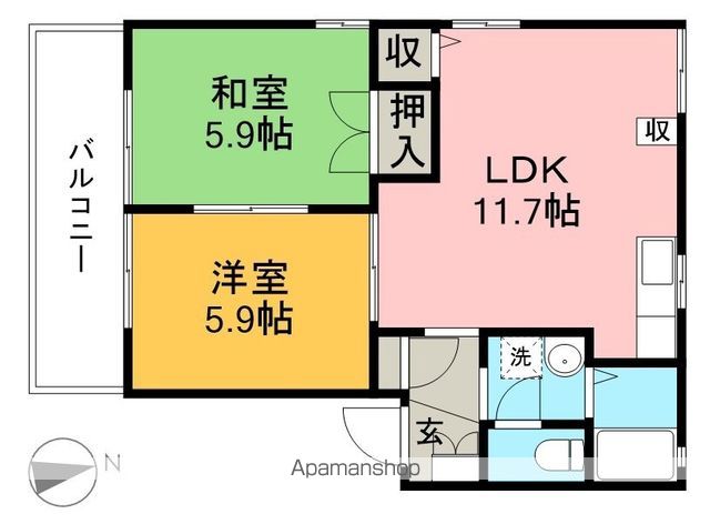 エスポワール　Ｂ棟 201号室 間取り