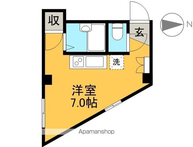 トライアングル筆山 2B号室 間取り