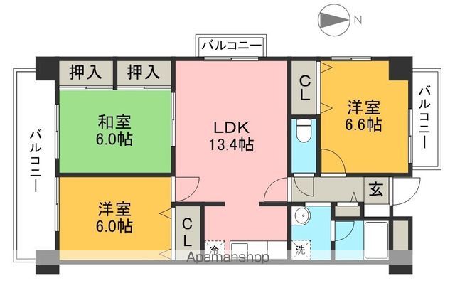 サンスカイハイツ 201号室 間取り