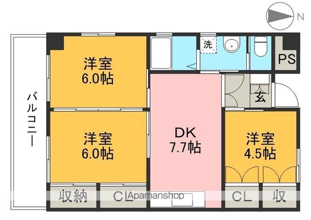 ハイツ永国寺 406号室 間取り