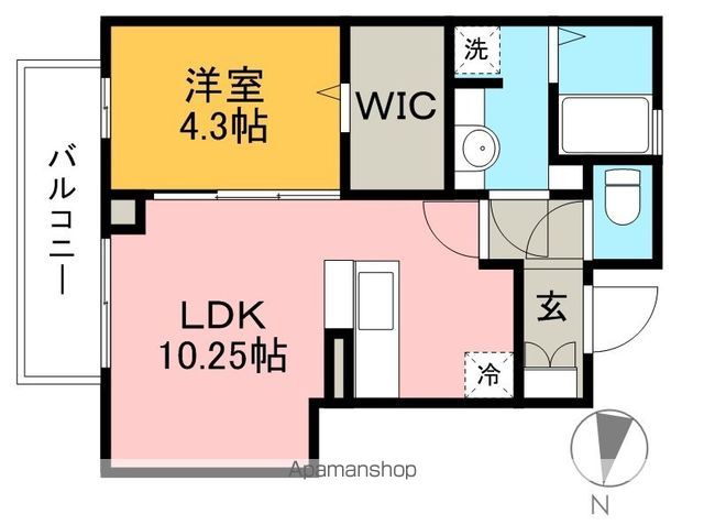 ＵＮ　ＤＥ　ＣＥＳ　ＪＯＵＲＳ 102号室 間取り