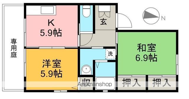 カルティベイト 102号室 間取り