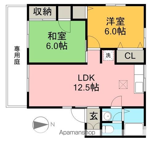 セジュール竹内　Ａ棟 102号室 間取り