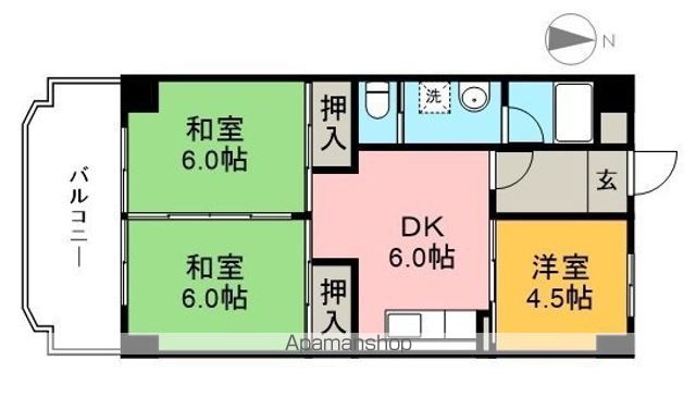 コーポ田中２号館 205号室 間取り