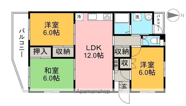 ハイツかおる 301号室 間取り