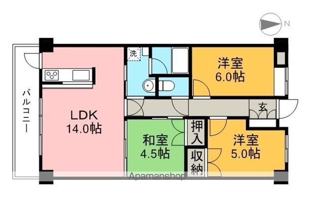 グランディ 702号室 間取り
