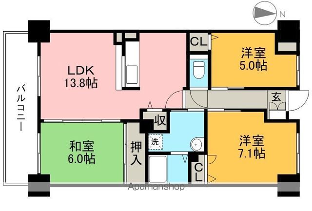 リヴィエール大高 303号室 間取り