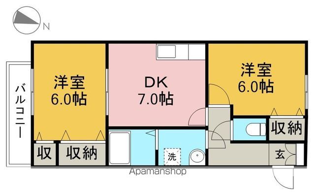 グレイス五台山 202号室 間取り