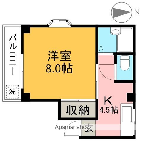 ロイヤルコーポサチ 401号室 間取り