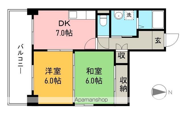 山崎ハイツ 201号室 間取り