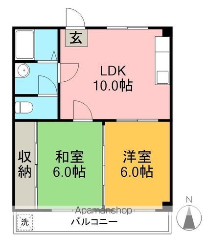 サンフェニックス 203号室 間取り