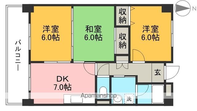 山崎ハイツ 602号室 間取り